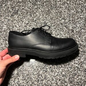 Classic Black Leather Men's Derby Shoes